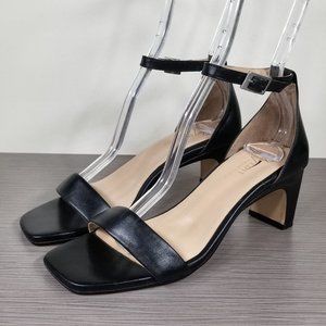 27 EDIT Naturalizer Iriss Ankle Strap Sandals, Black Leather, Womens Size 6.5 M